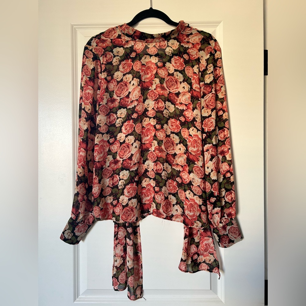 Forever 21 Pink and Green Floral Skirt
